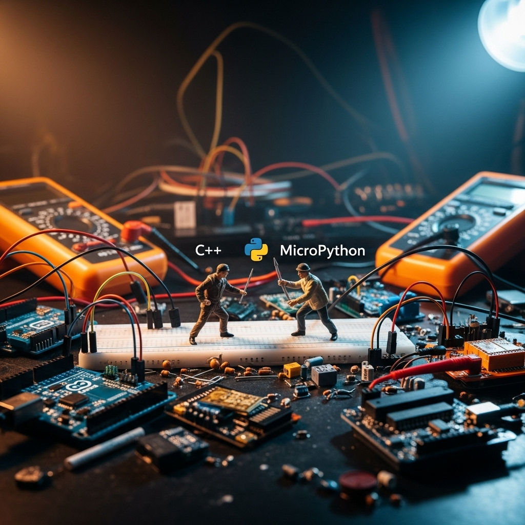 Programowanie mikrokontrolerów: starcie tytanów – C++ kontra MicroPython